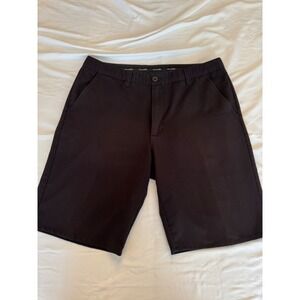 TravisMathew Mens Black Golf Shorts Size 34 Performance Stretch Flat Front 0287